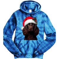 Kin Spaniel With Santa Hat Christmas Dog Owner Lover Mom Gift Tie Dye Hoodie