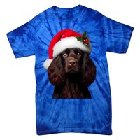 Kin Spaniel With Santa Hat Christmas Dog Owner Lover Mom Gift Tie-Dye T-Shirt