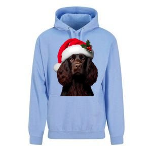 Kin Spaniel With Santa Hat Christmas Dog Owner Lover Mom Gift Unisex Surf Hoodie