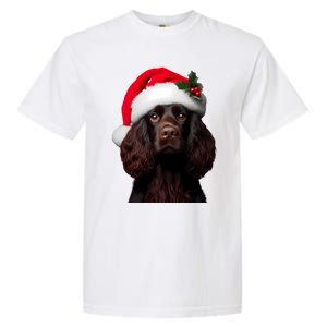 Kin Spaniel With Santa Hat Christmas Dog Owner Lover Mom Gift Garment-Dyed Heavyweight T-Shirt