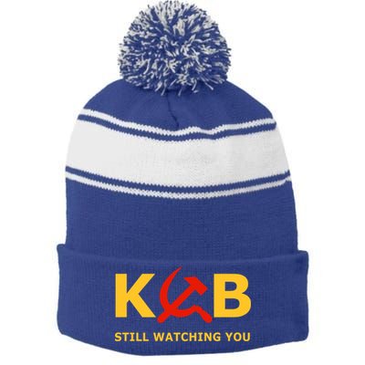 Kgb Still Watching You Cccp Ussr Soviet Union Gift Stripe Pom Pom Beanie