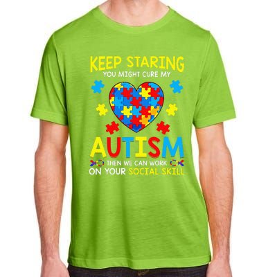 Keep Staring You Might Cure My Autism Puzzle Gift Adult ChromaSoft Performance T-Shirt