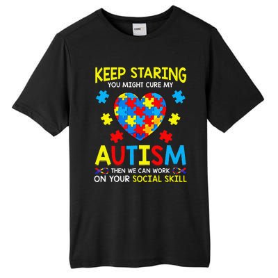 Keep Staring You Might Cure My Autism Puzzle Gift Tall Fusion ChromaSoft Performance T-Shirt