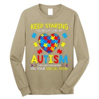 Keep Staring You Might Cure My Autism Puzzle Gift Long Sleeve Shirt