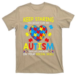 Keep Staring You Might Cure My Autism Puzzle Gift T-Shirt