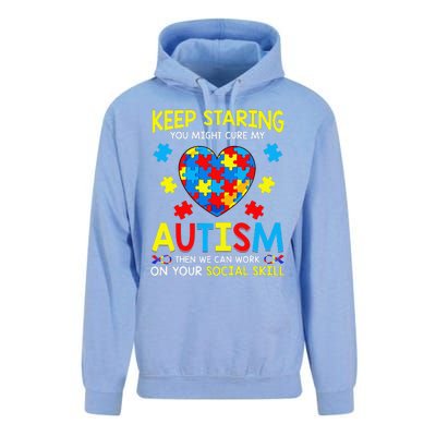 Keep Staring You Might Cure My Autism Puzzle Gift Unisex Surf Hoodie