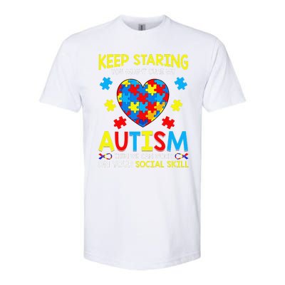 Keep Staring You Might Cure My Autism Puzzle Gift Softstyle CVC T-Shirt