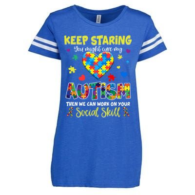 Keep Staring You Might Cure My Autism Awareness Puzzle Gift Meaningful Gift Enza Ladies Jersey Football T-Shirt