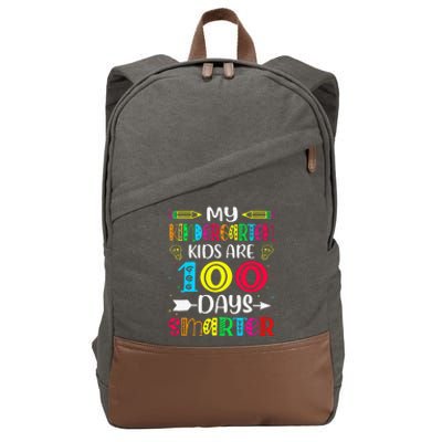 Kindergarten Teacher 100 Days Smarter 100th Day Of School Cotton Canvas Backpack