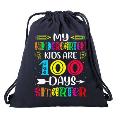 Kindergarten Teacher 100 Days Smarter 100th Day Of School Drawstring Bag