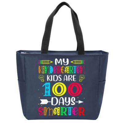 Kindergarten Teacher 100 Days Smarter 100th Day Of School Zip Tote Bag