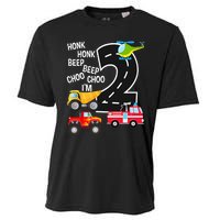 Kids Trucks 2nd Birthday Party Im 2 Year Old Bday Cooling Performance Crew T-Shirt