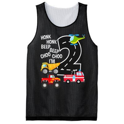 Kids Trucks 2nd Birthday Party Im 2 Year Old Bday Mesh Reversible Basketball Jersey Tank