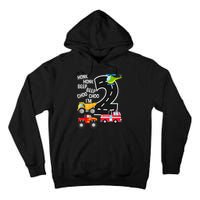 Kids Trucks 2nd Birthday Party Im 2 Year Old Bday Tall Hoodie