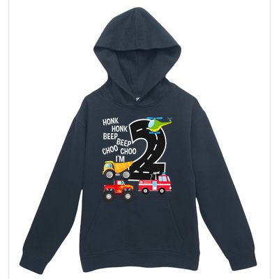 Kids Trucks 2nd Birthday Party Im 2 Year Old Bday Urban Pullover Hoodie