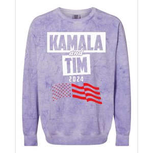 Kamala & Tim 2024 For Kamala Harris Supporters Colorblast Crewneck Sweatshirt