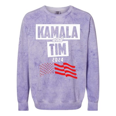 Kamala & Tim 2024 For Kamala Harris Supporters Colorblast Crewneck Sweatshirt