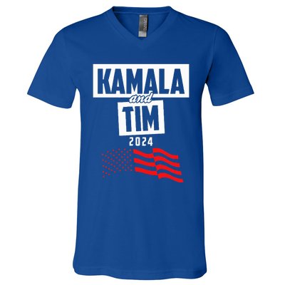 Kamala & Tim 2024 For Kamala Harris Supporters V-Neck T-Shirt