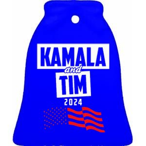 Kamala & Tim 2024 For Kamala Harris Supporters Ceramic Bell Ornament