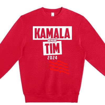 Kamala & Tim 2024 For Kamala Harris Supporters Premium Crewneck Sweatshirt