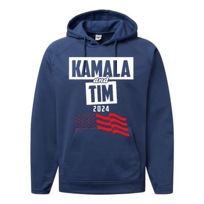 Kamala & Tim 2024 For Kamala Harris Supporters Performance Fleece Hoodie