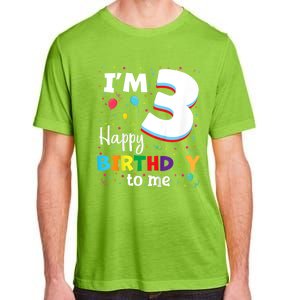 Kids Three 3yr 3th Birthday Happy Birthday Boys Girls 3 Years Old Adult ChromaSoft Performance T-Shirt