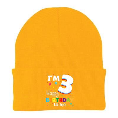 Kids Three 3yr 3th Birthday Happy Birthday Boys Girls 3 Years Old Knit Cap Winter Beanie