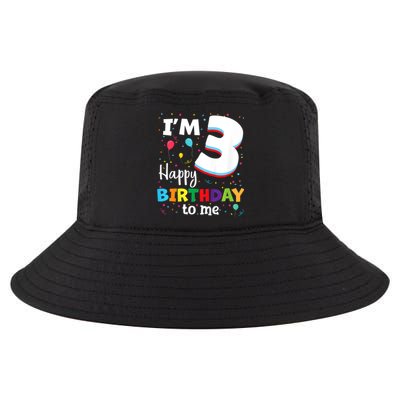 Kids Three 3yr 3th Birthday Happy Birthday Boys Girls 3 Years Old Cool Comfort Performance Bucket Hat