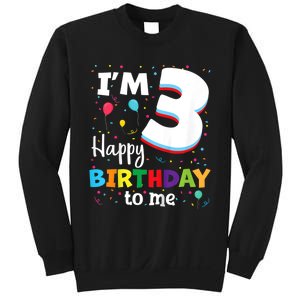 Kids Three 3yr 3th Birthday Happy Birthday Boys Girls 3 Years Old Sweatshirt