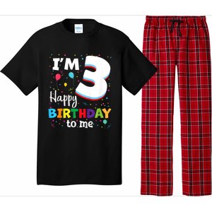 Kids Three 3yr 3th Birthday Happy Birthday Boys Girls 3 Years Old Pajama Set