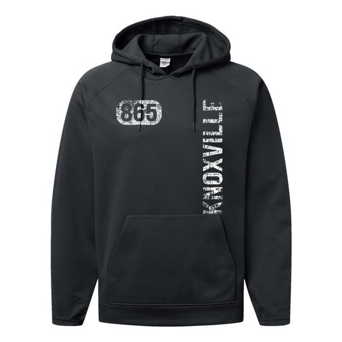 Knoxville Tennessee 865 Area Code Vintage Retro Performance Fleece Hoodie