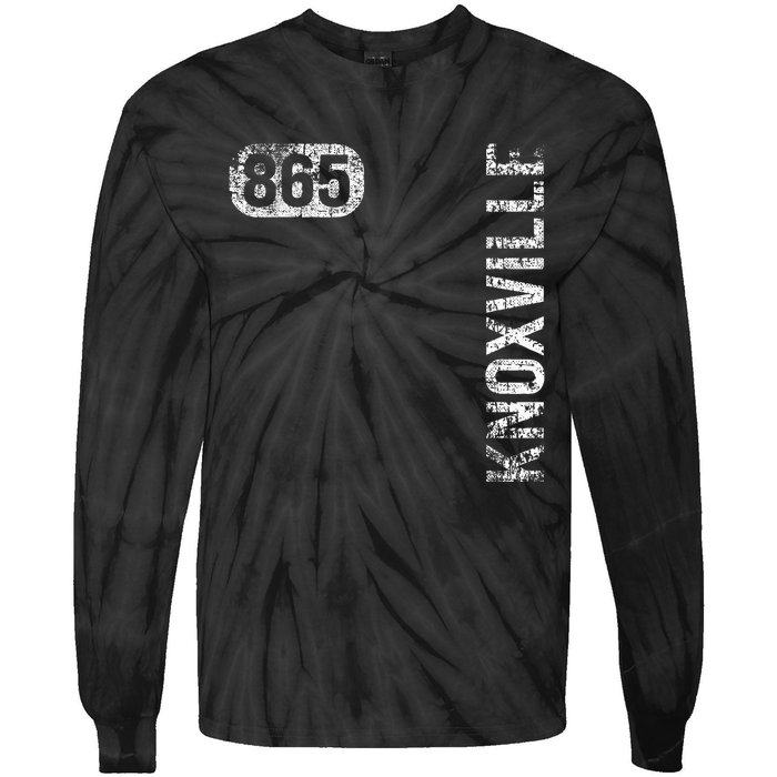 Knoxville Tennessee 865 Area Code Vintage Retro Tie-Dye Long Sleeve Shirt