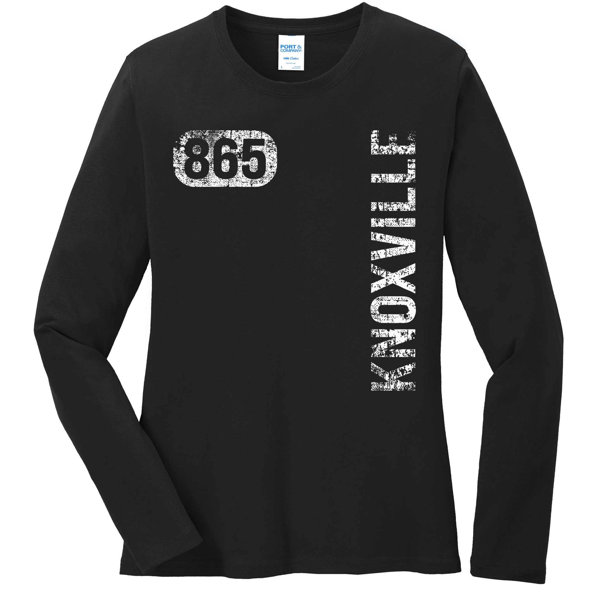 Knoxville Tennessee 865 Area Code Vintage Retro Ladies Long Sleeve Shirt