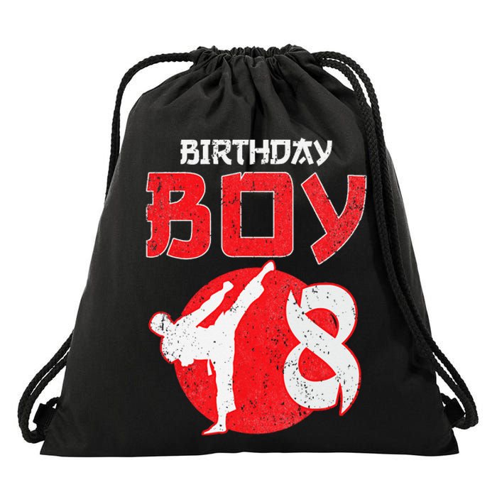 Karate Taekwondo 8 Years Old Birthday Martial Drawstring Bag