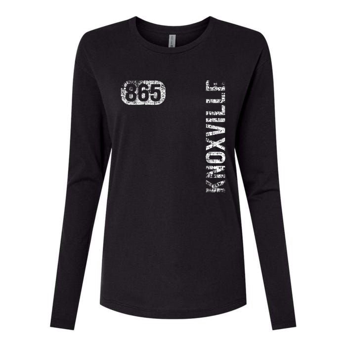 Knoxville Tennessee 865 Area Code Vintage Retro Womens Cotton Relaxed Long Sleeve T-Shirt