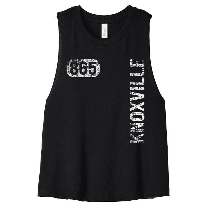 Knoxville Tennessee 865 Area Code Vintage Retro Women's Racerback Cropped Tank