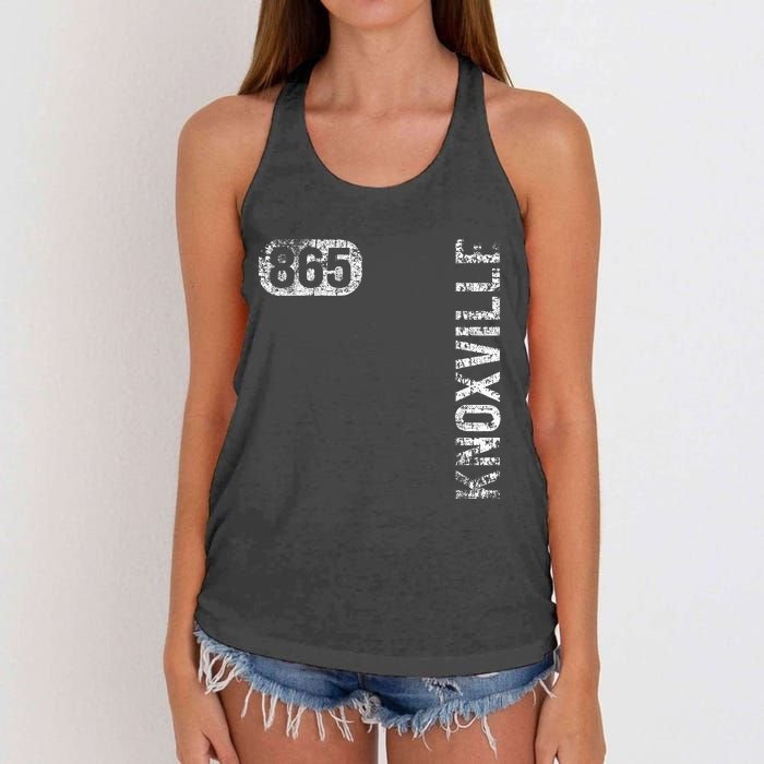 Knoxville Tennessee 865 Area Code Vintage Retro Women's Knotted Racerback Tank