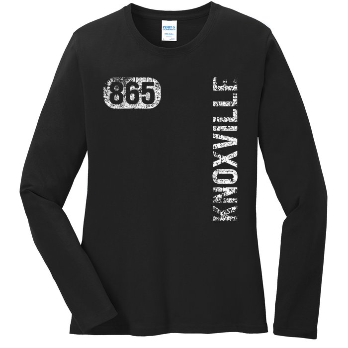 Knoxville Tennessee 865 Area Code Vintage Retro Ladies Long Sleeve Shirt