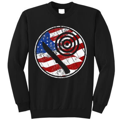 Knife Throwing American Flag Vintage Knife Throwing Sweatshirt