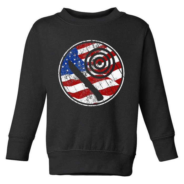 Knife Throwing American Flag Vintage Knife Throwing Toddler Sweatshirt