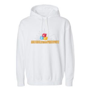 Kindergarten Teacher Abc Klelemeno Pqr Garment-Dyed Fleece Hoodie