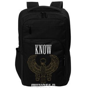 Know Thyself Ancient Egyptian God Horus Kemetic Ankh Gift Impact Tech Backpack