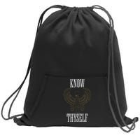 Know Thyself Ancient Egyptian God Horus Kemetic Ankh Gift Sweatshirt Cinch Pack Bag