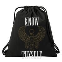 Know Thyself Ancient Egyptian God Horus Kemetic Ankh Gift Drawstring Bag