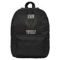 Know Thyself Ancient Egyptian God Horus Kemetic Ankh Gift 16 in Basic Backpack