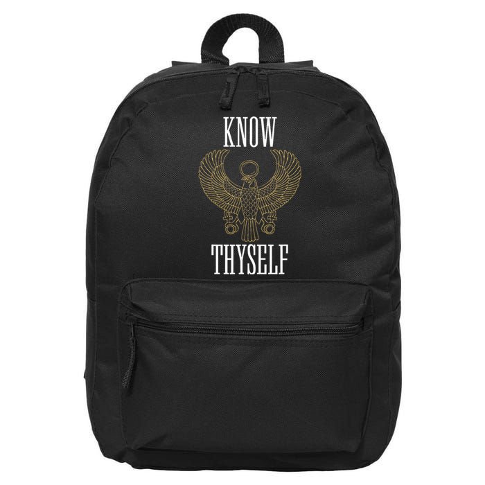 Know Thyself Ancient Egyptian God Horus Kemetic Ankh Gift 16 in Basic Backpack