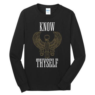 Know Thyself Ancient Egyptian God Horus Kemetic Ankh Gift Tall Long Sleeve T-Shirt