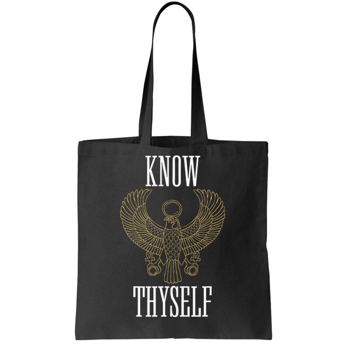 Know Thyself Ancient Egyptian God Horus Kemetic Ankh Gift Tote Bag