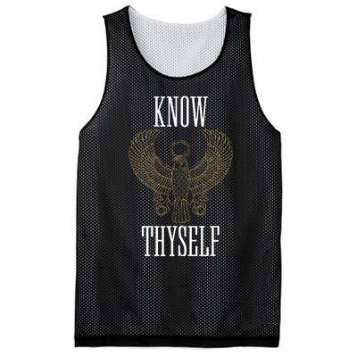 Know Thyself Ancient Egyptian God Horus Kemetic Ankh Gift Mesh Reversible Basketball Jersey Tank