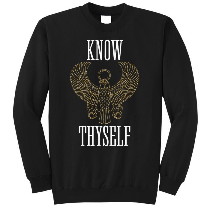 Know Thyself Ancient Egyptian God Horus Kemetic Ankh Gift Tall Sweatshirt